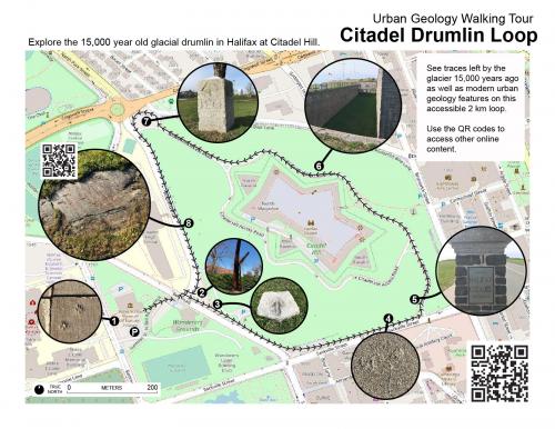 Citadel hill urban geology tour map.