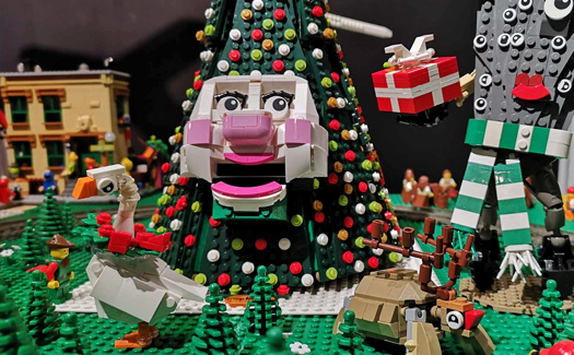 LEGO Woody the Christmas tree.