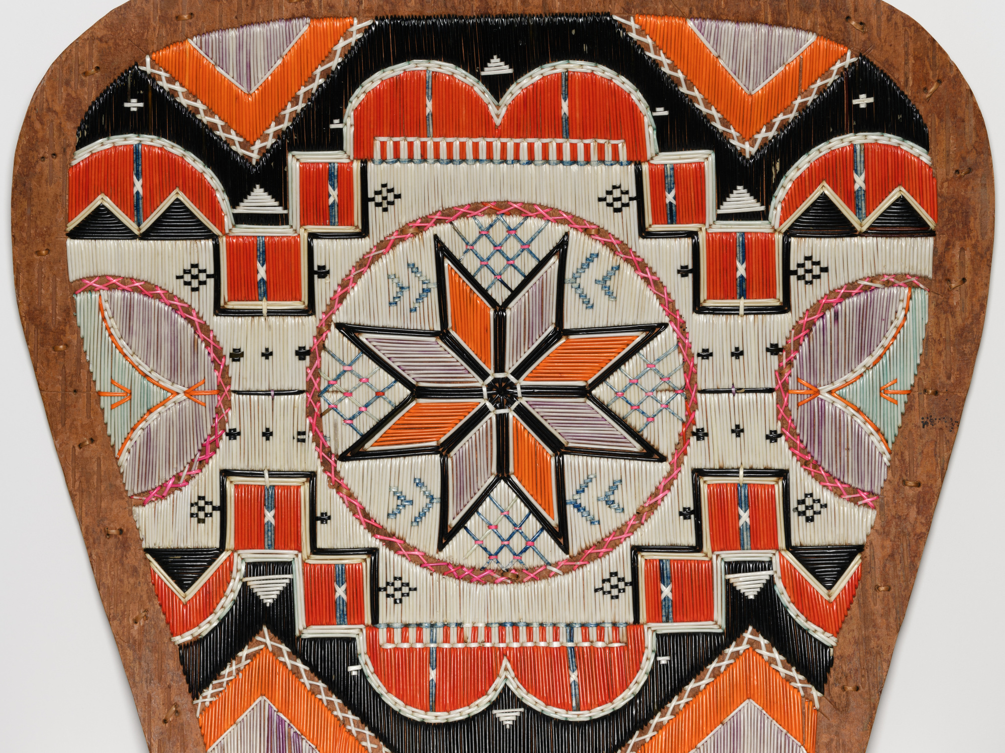 Mi'kmaw quill work chair back.