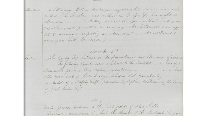 Halifax Mechanics Institute minutes