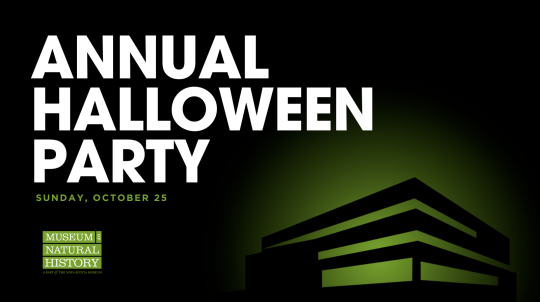 Museum of Natural History Halloween Party graphic.